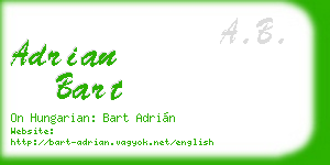 adrian bart business card